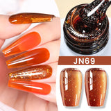 Hivava  -  Jelly Nude Gel Nail Polish 10ml Light Pink Peach Translucent Color UV Light Cure Gel Varnish Nail Art DIY at Home