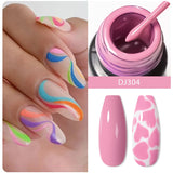 Hivava  -  Metallic Gold Sliver Pink 5ml Liner Gel Nail Art Polish Painting Mirror Gel Graffiti Stripe Design Varnish DIY