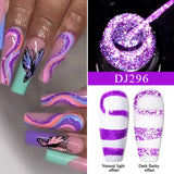 Hivava  -  Metallic Gold Sliver Pink 5ml Liner Gel Nail Art Polish Painting Mirror Gel Graffiti Stripe Design Varnish DIY