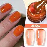 Hivava  -  Jelly Nude Gel Nail Polish 10ml Light Pink Peach Translucent Color UV Light Cure Gel Varnish Nail Art DIY at Home