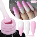 Hivava  -  7ml White Nude Glitter Thermal Gel Nail Polish Temperature Color Changing Soak Off UV LED Nail Art Gel Varnish