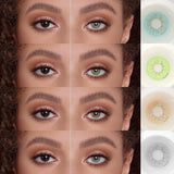 Hivava 1 Pair Color Contacts Lenses Ocean Blue Contacts Lenses Brown Contact Lenses Yearly Beautiful Pupil Green Eye Contacts