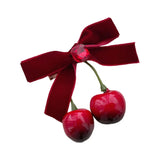 Hivava  -  Autumn new cherry bow hair clips ladies elegant ponytail clip sweet and lovely bangs clip side clip headdress hair accessories