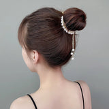 Hivava  Korean Rhinestone Tassel Pearl Hair Claws Bun Hair Clip Crab Women Barrettes Ponytail Holder Hairpins Fashion Hair Accessories