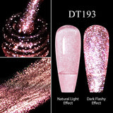 Hivava  -  7ml Purple Fluorescent Reflective Gel Nail Polish Neon Glitter Sparkly Semi Permanent UV LED Gel Nail Art Varnish