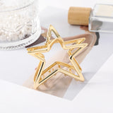 Hivava   -  6.5cm Alloy Star Hair Claw Clamp Girls Punk Sliver Ponytail Hair Clip Korean Hair Accessories Headwear Fashion Hair Crab Clips