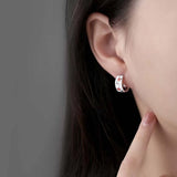 Hivava  -  New Fashion Silver Color Tulip Hoop Earrings for Women Elegant Sweet Enamel Dropping Oil Flower Huggies Ear Buckle Jewelry