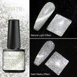 Hivava  -  7ml Cat Magnetic Gel Nail Polish Semi Permanent Dynamic Glitter Reflective Nail Gel Soak Off UV Gel Nail Art Varnish