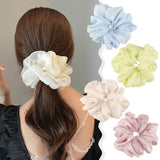 Hivava Women Organza Scrunchie Elastic Hair Band Ties Rope Multicolor Hairbands Bow Headband Ponytail Holder Hair Accessories Headwear