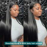 Hivava  13x6 HD Lace Frontal Human Hair Wigs Peruvian Straight Pre Plucked Glueless Wigs Human Hair Ready To Wear HD Lace Frontal Wigs