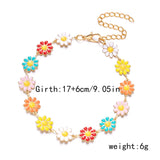 Hivava Multicolored Flower Daisy Pendant Necklace for Women Accessories Creative Flower Neck Chain Card Neck Chain Necklace