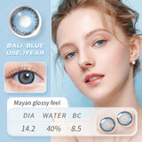 Hivava Contact Lenses 1 Pair Color Contact Lens for Eyes Blue Gray Colored Contact Lens Eye Beautiful Pupil Yearly Use