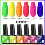 Hivava  -  6Pcs/Set Coffee Series Gel Nail Polish Autumn Nail Art Gel Varnish Semi Permanent Soak Off UV Gel Manicure Kit For Nails