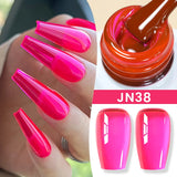 Hivava  -  Jelly Nude Gel Nail Polish 10ml Light Pink Peach Translucent Color UV Light Cure Gel Varnish Nail Art DIY at Home