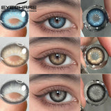 Hivava  1 Pair Colored Contact Lenses for Eyes Beautiful Pupil Blue Contact Lenses Gray Lenses Yearly Use Cosmetic Eye Lenses