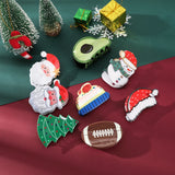 Hivava  -  Christmas Snowman Hair Claw Cute Ponytail Hairpin Hair Clips Hair Crab Claw For Ladies Festival Fashion Hair Accessories