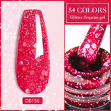 Hivava  -  Reflective Glitter Gel Pink Sparkling Sequins Gel Nail Polish Soak Off UV Nail Gel Semi-permanent Nail Art Decoration