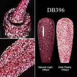 Hivava  -  Reflective Glitter Gel Pink Sparkling Sequins Gel Nail Polish Soak Off UV Nail Gel Semi-permanent Nail Art Decoration