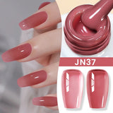 Hivava  -  Jelly Nude Gel Nail Polish 10ml Light Pink Peach Translucent Color UV Light Cure Gel Varnish Nail Art DIY at Home