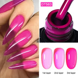 Hivava  -  7ml Red Pink Fluorescent Reflective Gel Nail Polish Glitter Sparkly Neon Semi Permanent UV LED Gel Nail Art Varnish