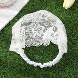 Hivava   -  Crochet Hair Scarf Bands Elastic White Turban Headband Lace Hollow Flower Headwrap Bandana for Women Fashion Hair Accessories