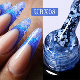 Hivava  -  7ml Snow Flake Gel Nail Polish UV LED Semi Permanent Blue Green Pink White Snow Sequins Nails Art Design Varnish