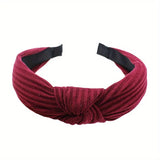 Hivava  -  Knitted Knotted Solid Wide Headbands Women Girls New Fashion Hair Hoop Simple Cross Knot Hairbands Headwear Hair Accessories