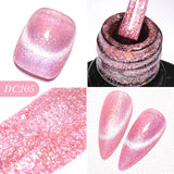 Hivava  -  7ml Cat Magnetic Gel Nail Polish Semi Permanent Dynamic Glitter Reflective Nail Gel Soak Off UV Gel Nail Art Varnish