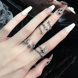 Hivava  -  Irregular Zircon Star Rings Creative Spiral Cross Star Open Ring Aesthetic New Design Y2K Solid Geometric Rings Jewelry Party