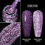 Hivava  -  Reflective Glitter Gel Pink Sparkling Sequins Gel Nail Polish Soak Off UV Nail Gel Semi-permanent Nail Art Decoration