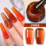 Hivava  -  Jelly Nude Gel Nail Polish 10ml Light Pink Peach Translucent Color UV Light Cure Gel Varnish Nail Art DIY at Home