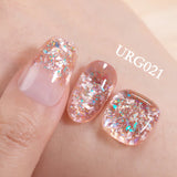 Hivava  -  7ml Champagne Gold Reflective Glitter Rubber Base Gel Nail Polish Sparkling Glowing Semi Permanent Nail Art UV Gel