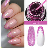 Hivava  -  Metallic Gold Sliver Pink 5ml Liner Gel Nail Art Polish Painting Mirror Gel Graffiti Stripe Design Varnish DIY