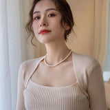 Hivava New Vintage Elegant Jewelry Simple White Pearl Chain Choker Necklace For Women Wedding 2024 Fashion Gifts