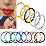 Surgical Titanium Hinged Segment Nose Ring Open Small Septum Piercing Nose Earrings Women Men Ear Nose Piercing Body Jewelry