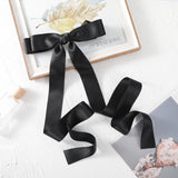 Hivava Haimeikang Long Ribbon Bow Hairpins Barrette For Women Black Temperament Ponytail Hair Clips Fashion Headwear Accessories