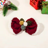 Hivava  -  Christmas Deer Hairpin Girls Women Fashion Anlter Bow Hair Clip Red Cute Elk Hairpins Side Clip Plush Snowflake Hair Accessories