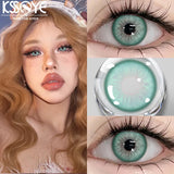 Hivava  -  1 Pair New Green Contact Lenses Fashion Pupils Myopia Eye Yearly Korean Natural Lenses Blue Iris Lens High Quality Lenses