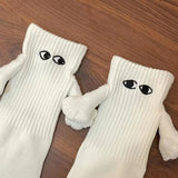 Hivava  Creatiove Socks Magnetic Socks Cartoon Couples Hosiery with Hand Simple Ins Style Socks Clothes Accessories