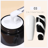 Hivava   -  White Black Painting Gel Polish 5ml Professional Super Texture Line Flower Drawing Gel Soak Off UV Nail Art Gel