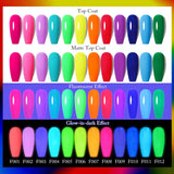 Hivava  -  Neon Fluorescent Glow-in-dark Gel Nail Polish Red Green Yellow Luminous UV LED Nails Gel Soak Off Nail Art Varnish