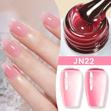 Hivava  -  Jelly Nude Gel Nail Polish 10ml Light Pink Peach Translucent Color UV Light Cure Gel Varnish Nail Art DIY at Home