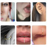 Surgical Titanium Hinged Segment Nose Ring Open Small Septum Piercing Nose Earrings Women Men Ear Nose Piercing Body Jewelry