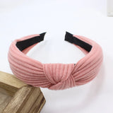 Hivava  -  Knitted Knotted Solid Wide Headbands Women Girls New Fashion Hair Hoop Simple Cross Knot Hairbands Headwear Hair Accessories