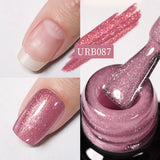 Hivava  -  7ml Sparkling Glitter Rubber Base Gel Nails Shining Glitter Semi Permanent Soak Off UV LED Varnish All for Manicure