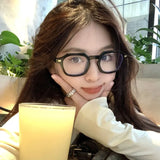 Hivava  Korea Retro Round Glasses Frame Women Lovely INS No Makeup Plain Glasses Men Eyewear Cute Decorative Computer Glasses