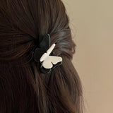 Hivava  -  New Korean Simple Retro Black And White Stereo Acrylic Butterfly Hair Clip Claw Hair Accessories For Woman Girls