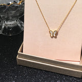 Hivava Korean Version Acrylic Butterfly Pendant Necklace For Women Gold Color Butterfly Necklace Simple Elegant Jewelry