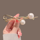 Hivava  -  New Simplicity Metal Pearl Hair Clips Hairpins Frog Buckle Ponytail Clip Elegant lady's hair clip summer accessories