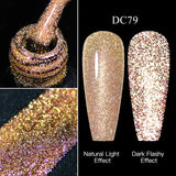 Hivava  -  Reflective Glitter Gel Pink Sparkling Sequins Gel Nail Polish Soak Off UV Nail Gel Semi-permanent Nail Art Decoration